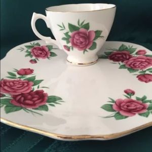 Royal Vale Lunch Plate &Tea Cup Floral Bone China